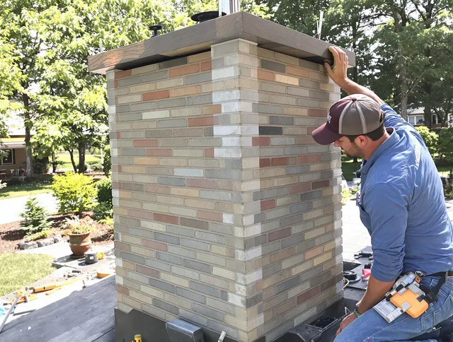 Lakewood Chimney Sweep completing a modern chimney remodel in Lakewood, CA