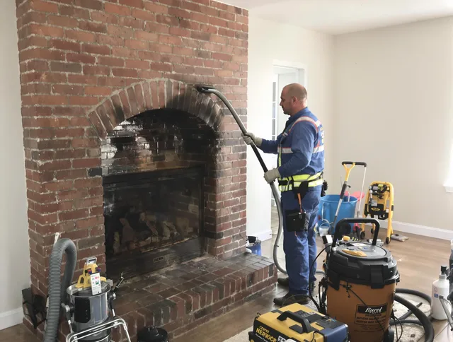 Lakewood Chimney Sweep expert performing detailed chimney sweep in Lakewood, CA