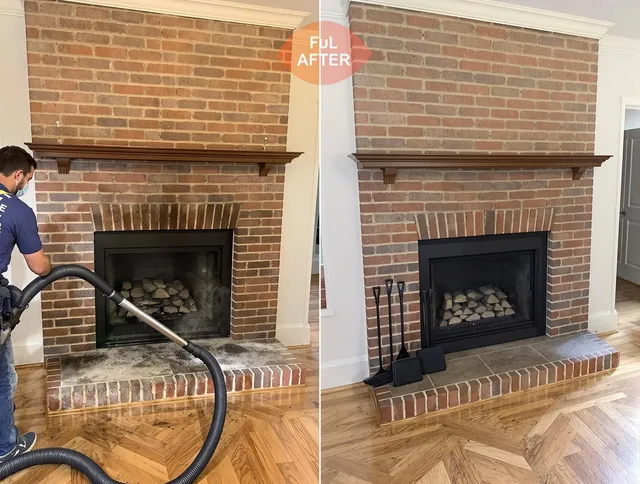 Lakewood Chimney Sweep carefully sanitizing a fireplace in Lakewood, CA