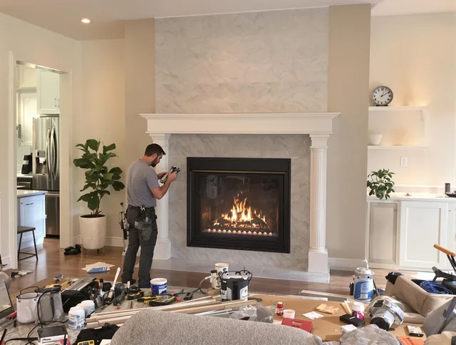 Newly installed fireplace by Lakewood Chimney Sweep in Lakewood, CA