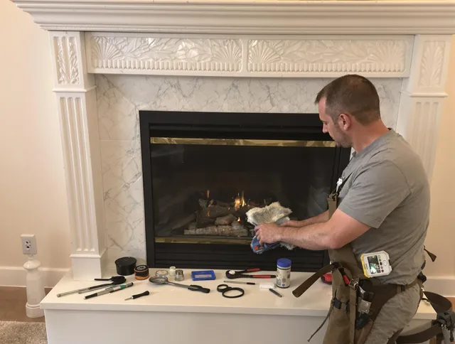 Lakewood Chimney Sweep performing fireplace maintenance in Lakewood, CA